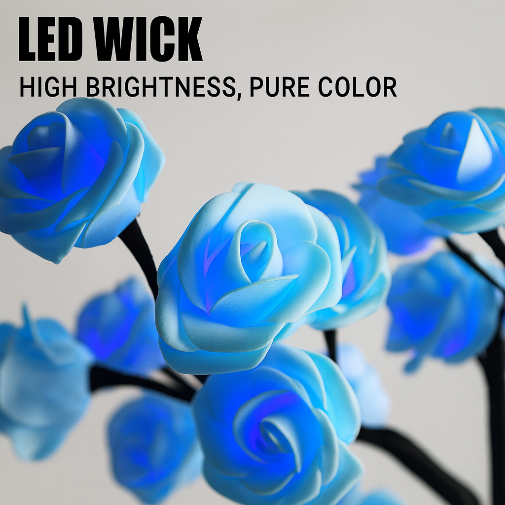 Dashie's Rose Lamp - Elegant Tabletop Lighting with Warm Red Glow for Cozy Ambiance