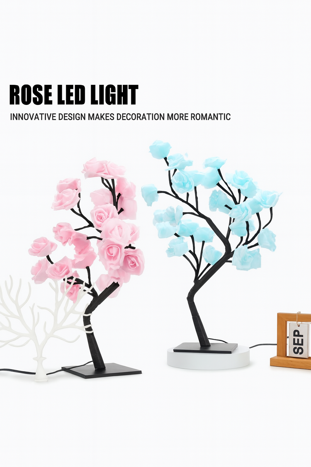 Dashie's Rose Lamp - Elegant Tabletop Lighting with Warm Red Glow for Cozy Ambiance