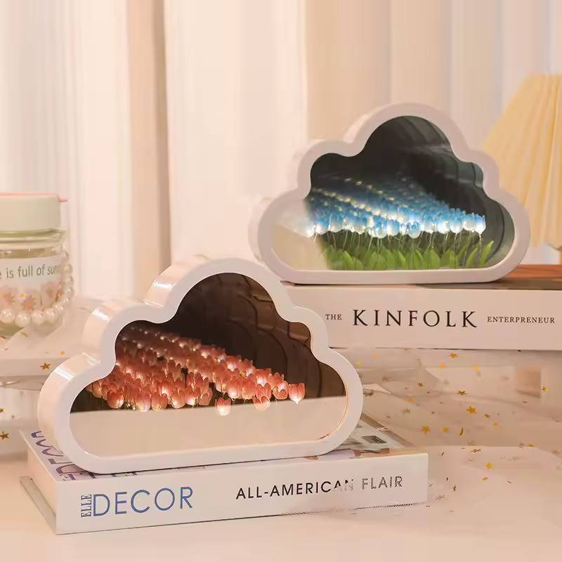 Dashie's Mirrored Rose Cloud Lamp - Hand Made Home Elegant Design for Living Rooms & Bedrooms DIY Decorative Piece